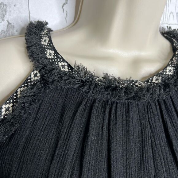 As U Wish Cold Shoulder Dress XS Black Lined Lightweight Gauze A Line NWT - Picture 5 of 13